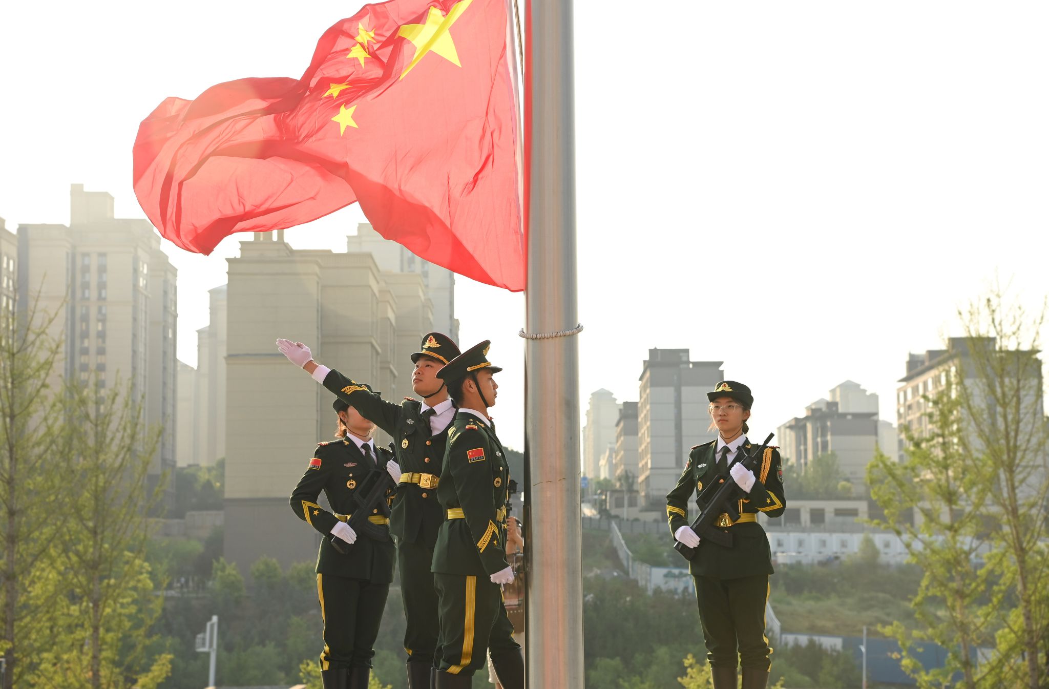 我校举行庆祝中国共产党成立103周年升国旗仪式